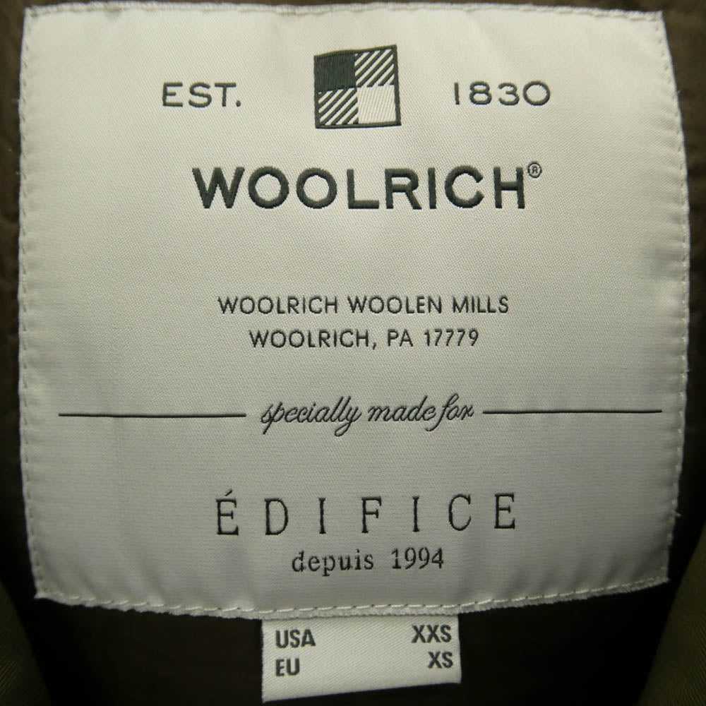 WOOLRICH ウールリッチ EDIFICE エディフィス WOOU0381 × EDIFICE エディフィス ARCTIC PARKA アークティック パーカ ダウン ジャケット カーキ系 XS【中古】
