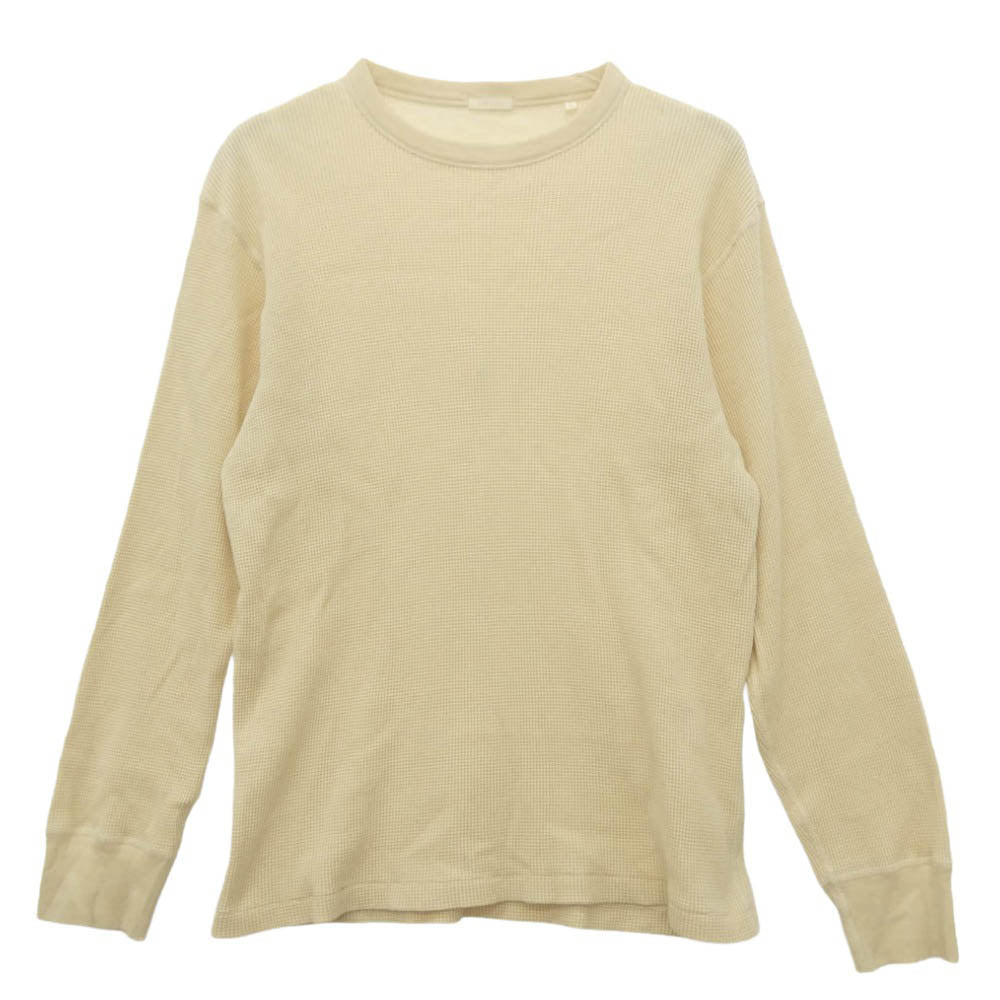 COMOLI コモリ 25AW C03-05018 コットン カシミア ワッフル 長袖 クルー Tシャツ オフホワイト系 2【中古】
