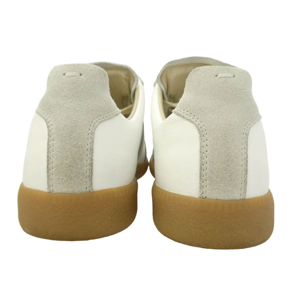 MAISON MARGIELA メゾンマルジェラ S57WS0236 REPLICA LOW TOP レプリカ ジャーマントレーナー レザー ローカットスニーカー ホワイト系 グレー系 40【中古】