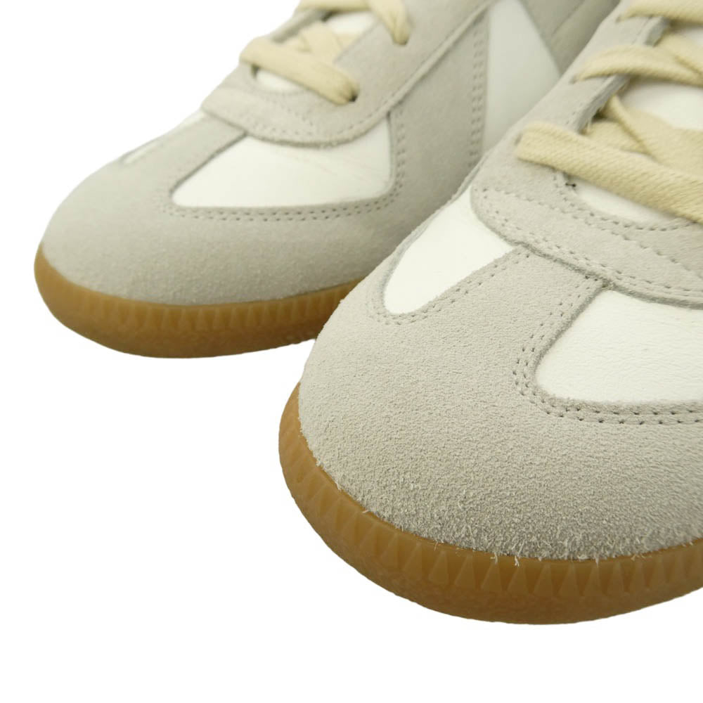 MAISON MARGIELA メゾンマルジェラ S57WS0236 REPLICA LOW TOP レプリカ ジャーマントレーナー レザー ローカットスニーカー ホワイト系 グレー系 40【中古】