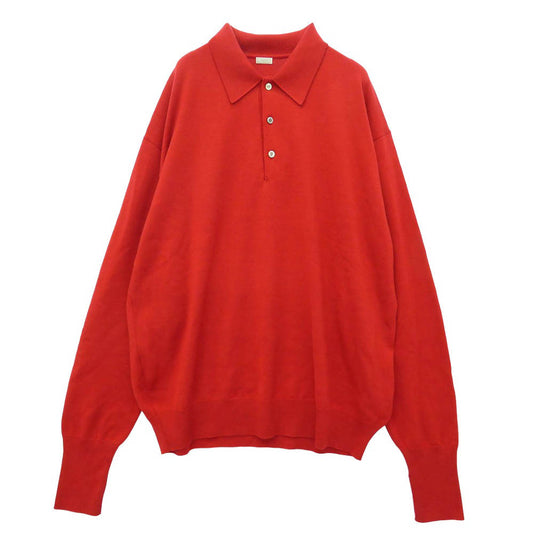 A.PRESSE アプレッセ 26AW 26AAP-03-04 Wool Knit L/S Polo Shirts ウール ニット ロングスリーブ ポロ シャツ レッド系 2【新古品】【未使用】【中古】