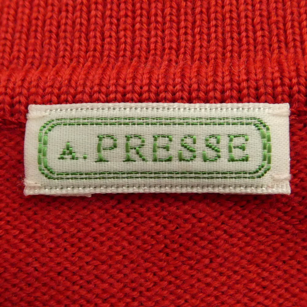 A.PRESSE アプレッセ 26AW 26AAP-03-04 Wool Knit L/S Polo Shirts ウール ニット ロングスリーブ ポロ シャツ レッド系 2【新古品】【未使用】【中古】