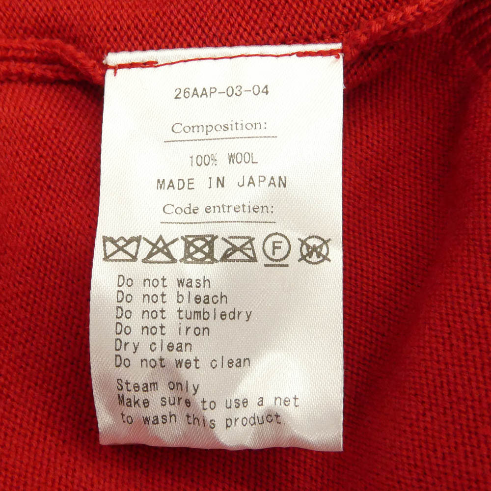 A.PRESSE アプレッセ 26AW 26AAP-03-04 Wool Knit L/S Polo Shirts ウール ニット ロングスリーブ ポロ シャツ レッド系 2【新古品】【未使用】【中古】