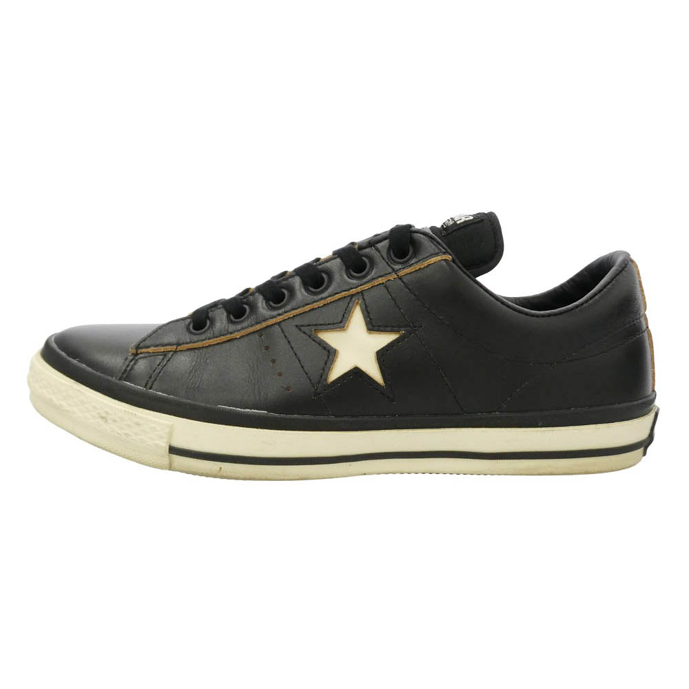 CONVERSE コンバース schott ショット 1AD062 x Schott ショット ONE STAR Z ワンスター センタージップ レザー スニーカー ブラック系 27.5cm【中古】
