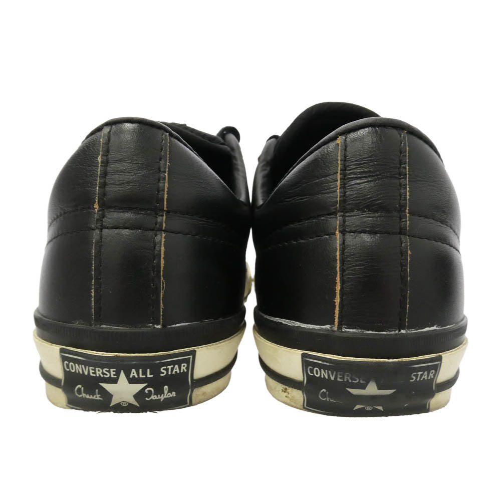 CONVERSE コンバース schott ショット 1AD062 x Schott ショット ONE STAR Z ワンスター センタージップ レザー スニーカー ブラック系 27.5cm【中古】