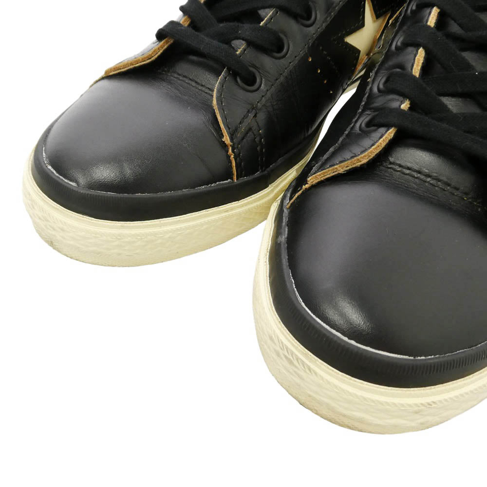 CONVERSE コンバース schott ショット 1AD062 x Schott ショット ONE STAR Z ワンスター センタージップ レザー スニーカー ブラック系 27.5cm【中古】