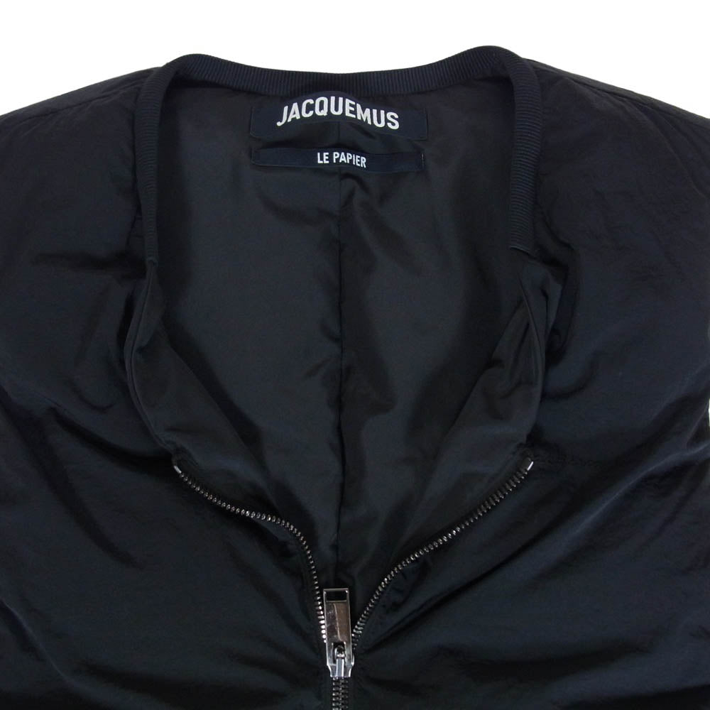 ジャックムス LE GILET CAROZZU ジップアップ ナイロン 中綿 ベスト ブラック系 46【中古】