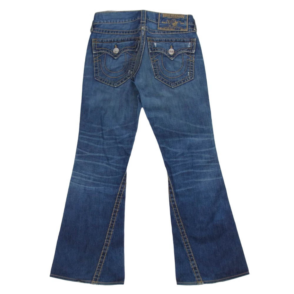 TRUE RELIGION トゥルーレリジョン 24-803FBTDL ジップフライ フレア デニムパンツ ジーンズ インディゴブルー系 30【中古】