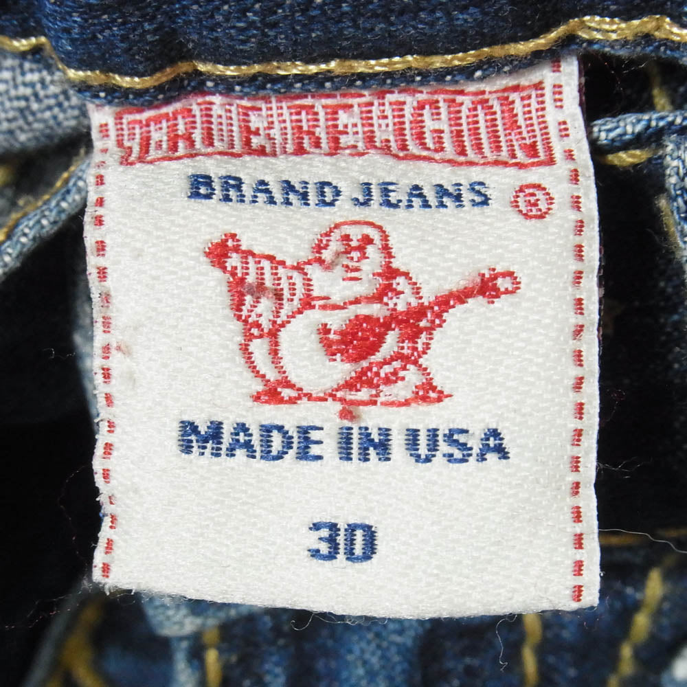 TRUE RELIGION トゥルーレリジョン 24-803FBTDL ジップフライ フレア デニムパンツ ジーンズ インディゴブルー系 30【中古】