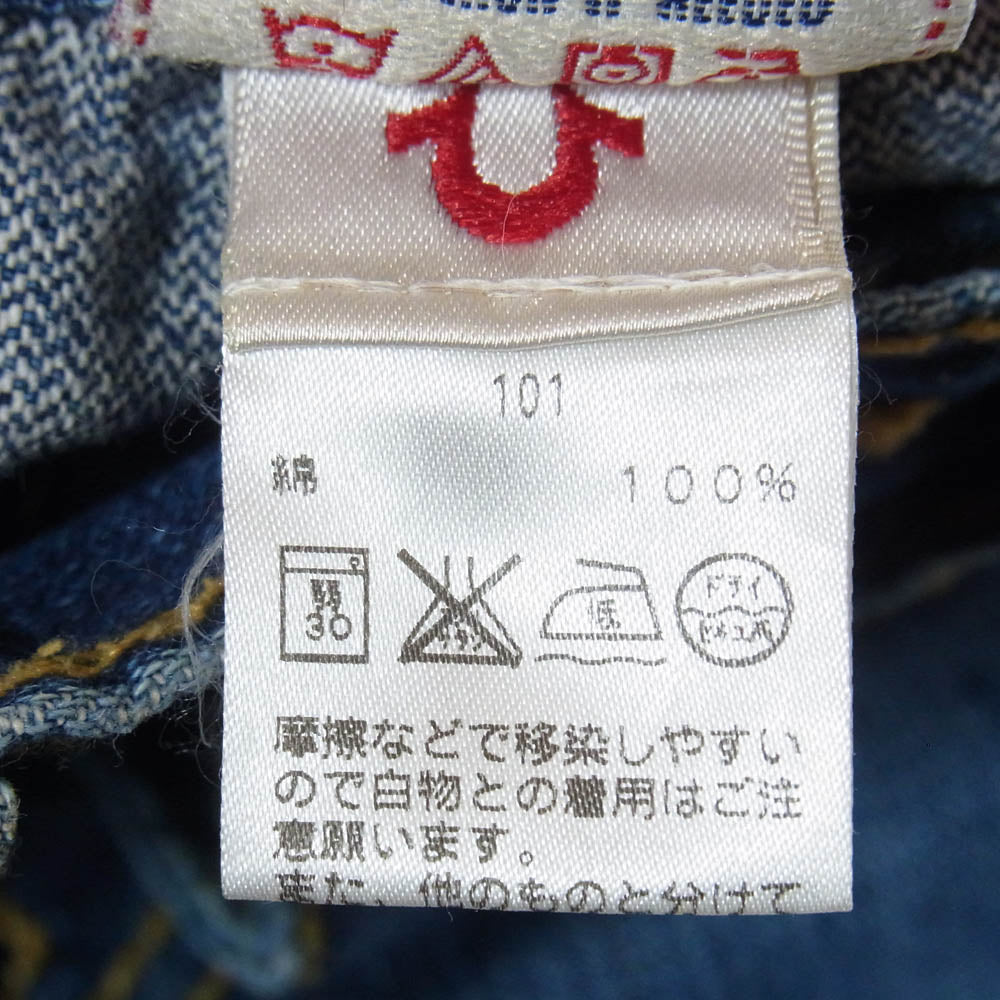 TRUE RELIGION トゥルーレリジョン 24-803FBTDL ジップフライ フレア デニムパンツ ジーンズ インディゴブルー系 30【中古】