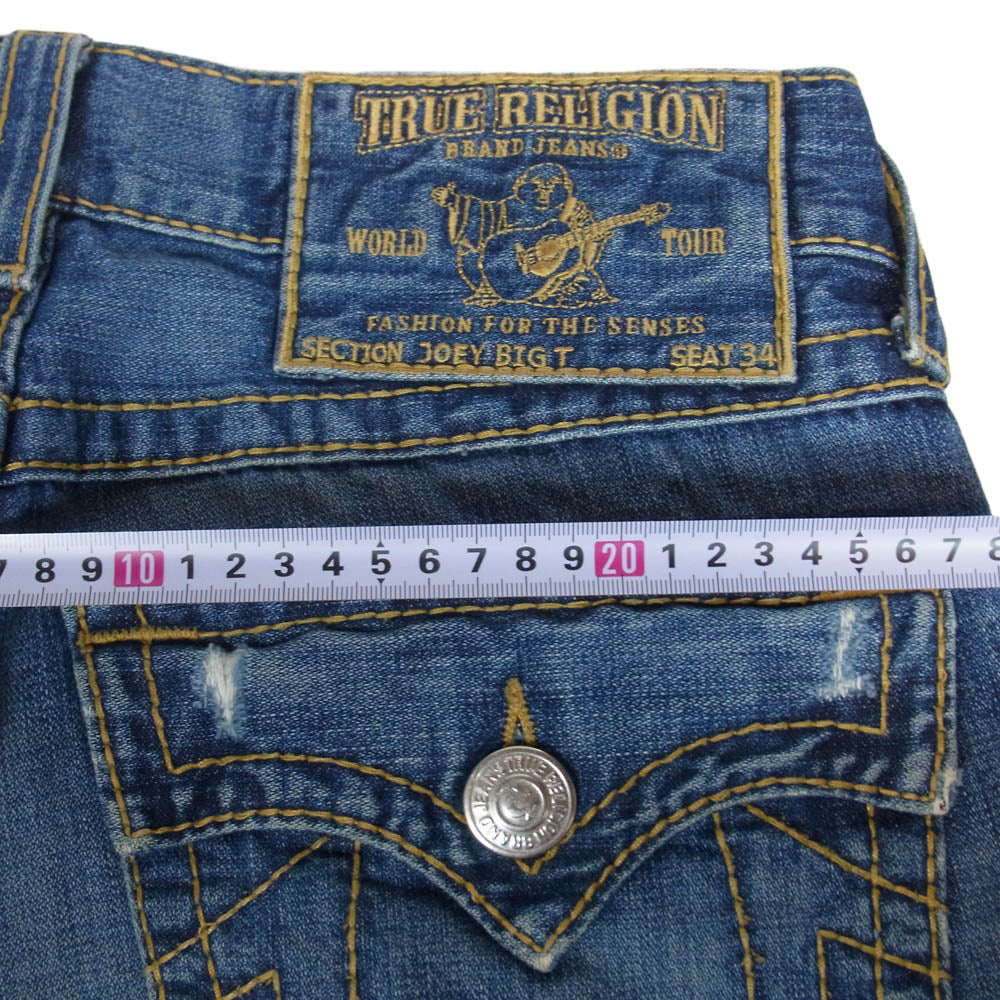 TRUE RELIGION トゥルーレリジョン 24-803FBTDL ジップフライ フレア デニムパンツ ジーンズ インディゴブルー系 30【中古】