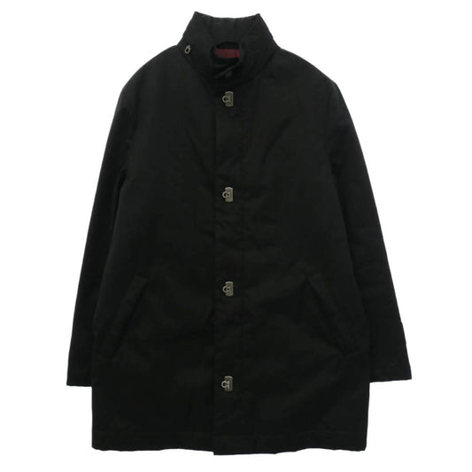 Salvatore Ferragamo サルヴァトーレフェラガモ T0536 Gancini ガンチーニ スタンドカラー コート ジャケット ブラック系 46【中古】