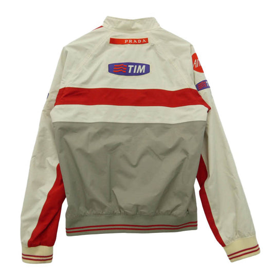 PRADA プラダ Luna Rossa Racing Jacket ルナロッサ レーシング ジャケット グレー系 レッド系 アイボリー系 48【中古】