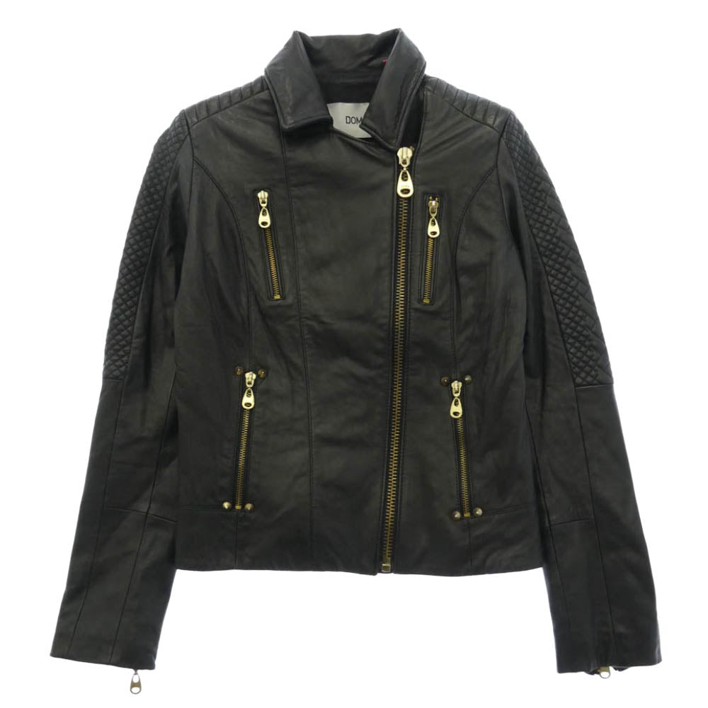ドマ 5022 ラムレザー ライダース レザージャケット ブラック系 S【中古】
