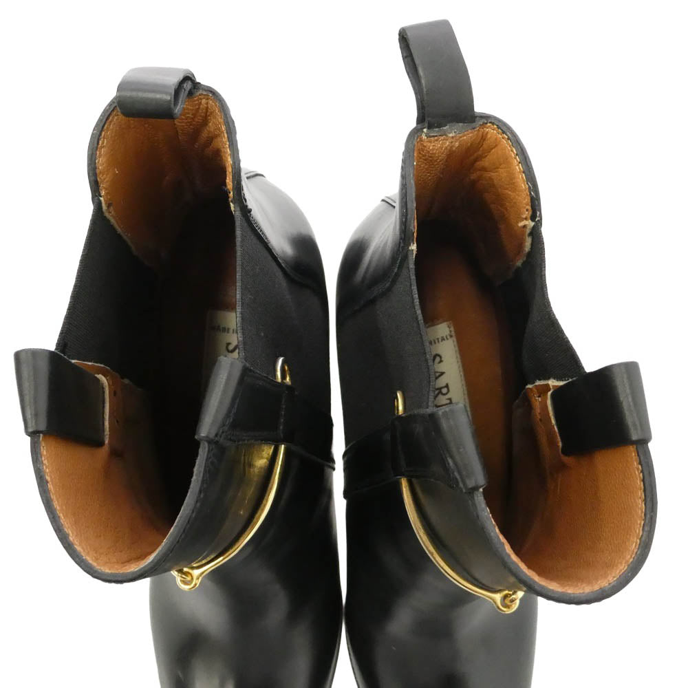SARTORE サルトル SR2422 レザー サイドゴア ヒールブーツ ブラック系 37【中古】