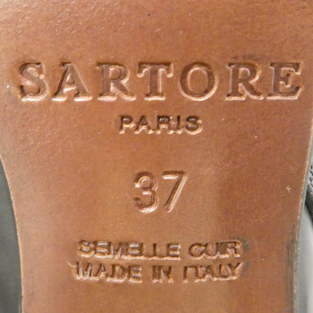 SARTORE サルトル SR2422 レザー サイドゴア ヒールブーツ ブラック系 37【中古】