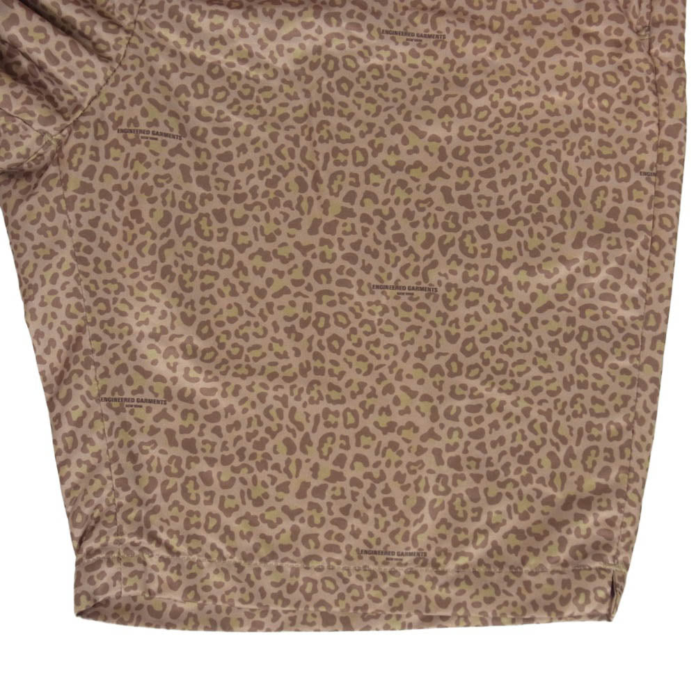 Engineered Garments エンジニアードガーメンツ Sunset Short POLY FIBER LEOPARD PRINT レオパード柄 ショート パンツ ライトブラウン系 S【中古】