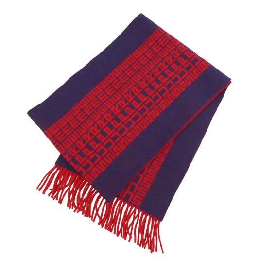 Supreme シュプリーム 18AW Logo Repeat Wool Scarf ロゴ マフラー レッド系 ブルー系【中古】