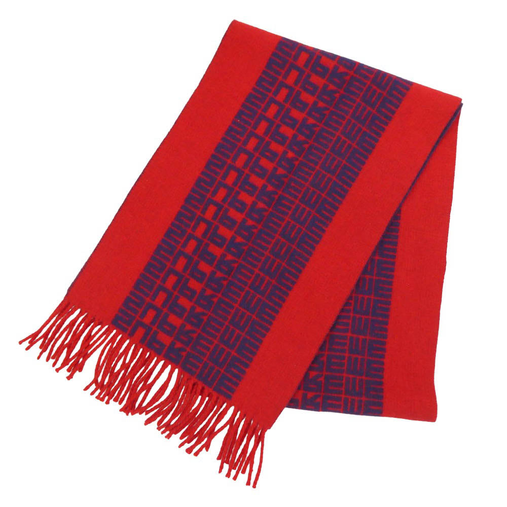Supreme シュプリーム 18AW Logo Repeat Wool Scarf ロゴ マフラー レッド系 ブルー系【中古】