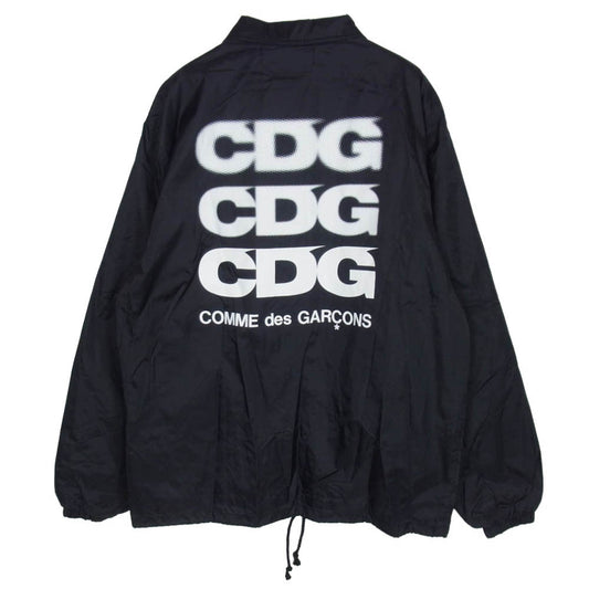 COMME des GARCONS コムデギャルソン AD2018 SZ-J004 CDG ロゴ バックプリント ナイロン コーチジャケット ブラック系 S【中古】