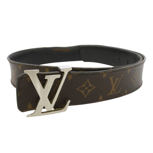 LOUIS VUITTON ルイ・ヴィトン M9821 モノグラム LVイニシャル レザー ベルト ブラウン系 80/32【中古】