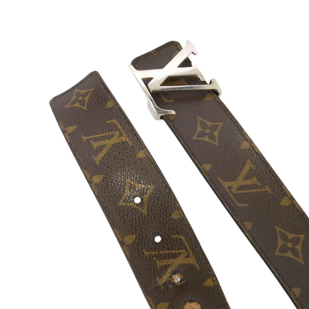 LOUIS VUITTON ルイ・ヴィトン M9821 モノグラム LVイニシャル レザー ベルト ブラウン系 80/32【中古】