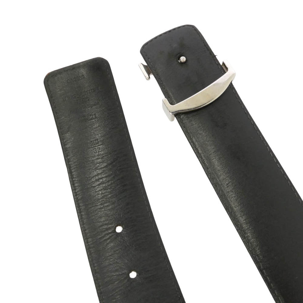 LOUIS VUITTON ルイ・ヴィトン M9821 モノグラム LVイニシャル レザー ベルト ブラウン系 80/32【中古】