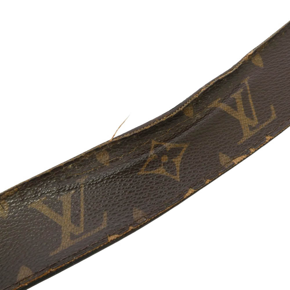LOUIS VUITTON ルイ・ヴィトン M9821 モノグラム LVイニシャル レザー ベルト ブラウン系 80/32【中古】