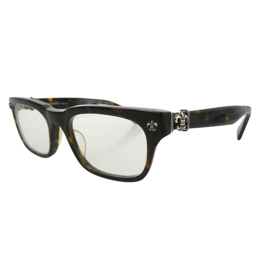 CHROME HEARTS クロムハーツ（原本無） GITTIN ANY?-A フレアテンプル ウェリントン 眼鏡 アイウェア ブラック系 ブラウン系 52□19-145【中古】