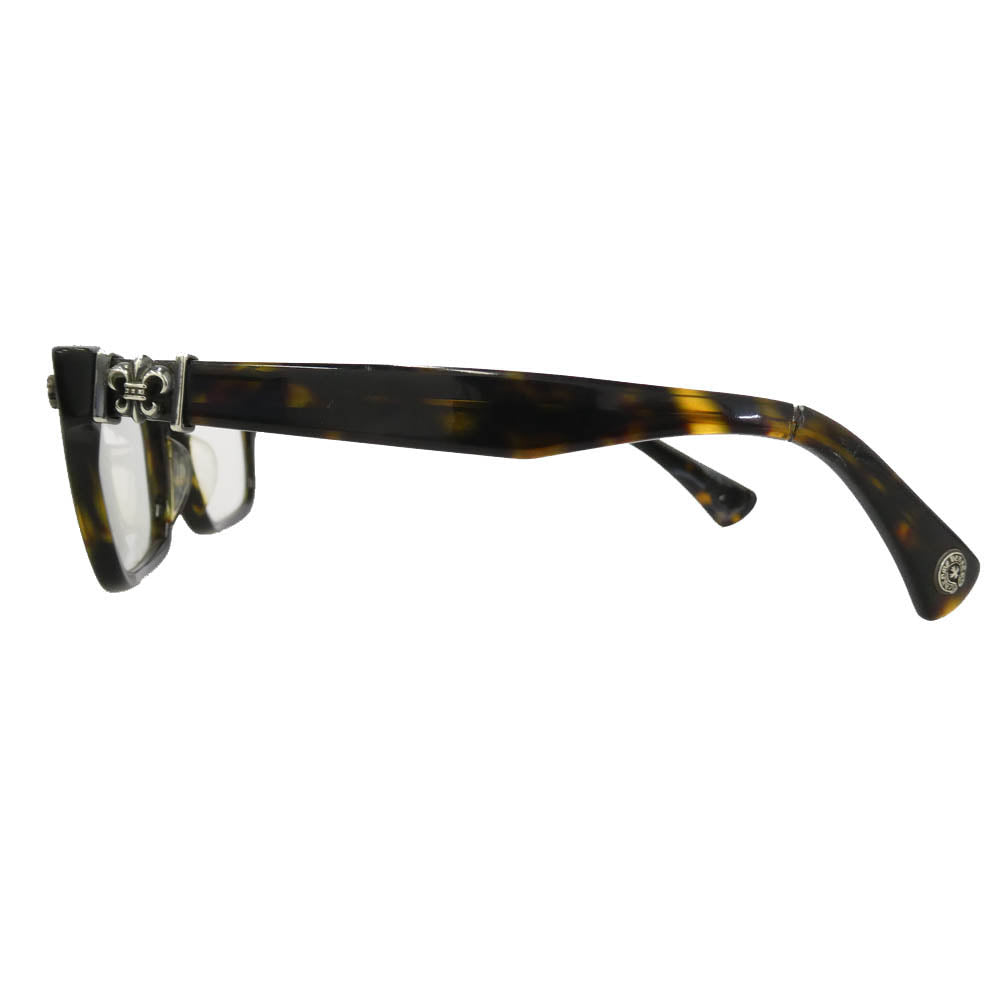 CHROME HEARTS クロムハーツ（原本無） GITTIN ANY?-A フレアテンプル ウェリントン 眼鏡 アイウェア ブラック系 ブラウン系 52□19-145【中古】