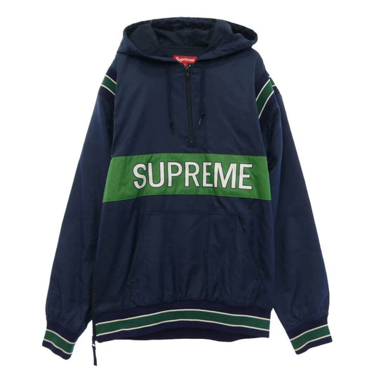 Supreme シュプリーム 16SS Nylon Ripstop Pullover ナイロン プルオーバー ジャケット ネイビー系 S【中古】