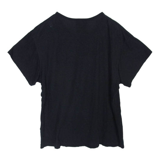 Yohji Yamamoto ヨウジヤマモト 20SS HN-T18-273 BLACK Scandal 顔柄丸首 半袖 A 内田すずめ プリント Tシャツ 半袖 カットソー ブラック系 3【中古】