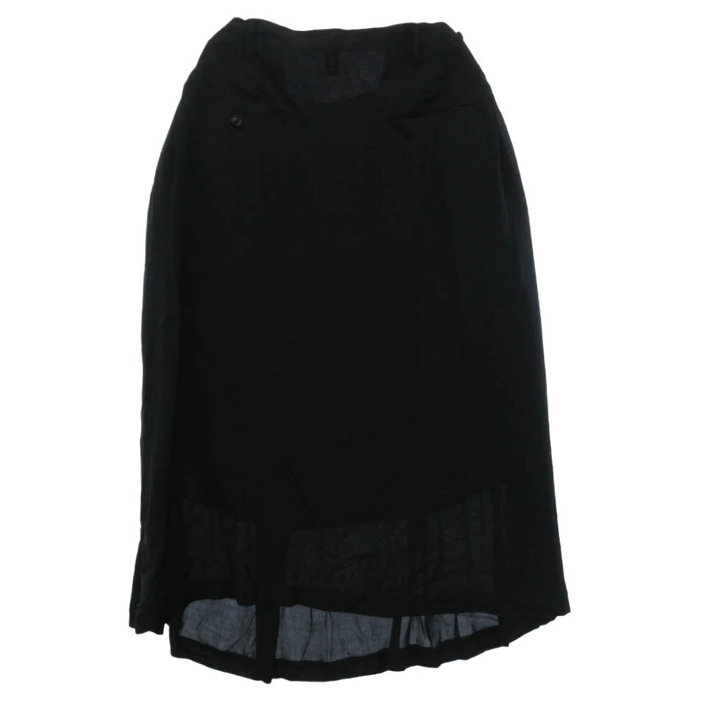 Yohji Yamamoto ヨウジヤマモト 18SS HV-S09-204 BLACK Scandal ブラックスキャンダル PA BS RYスパンローン G 前後 タック パンツ サルエル パンツ ブラック系 2【中古】