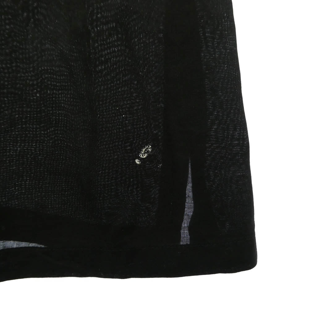 Yohji Yamamoto POUR HOMME ヨウジヤマモトプールオム 18SS HW-B06-800 Left Front Double Switching Shirt ノーカラー レフト フロント ダブルスイッチング ロング 長袖 シャツ ブラック系 2【中古】