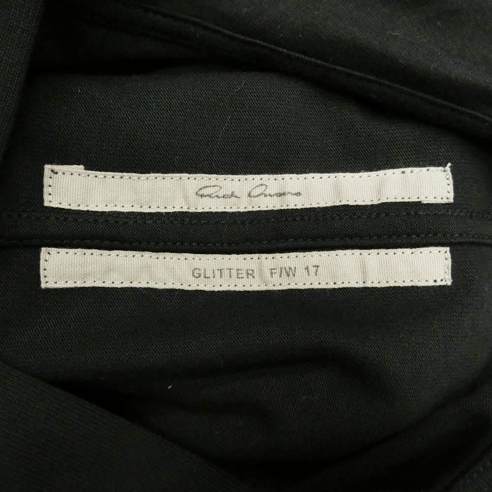 Rick Owens リックオウエンス 17AW RU17F8285-BA GLITTER期 コットンプルオーバー ロングパーカー フーディー ブラック系 S【中古】