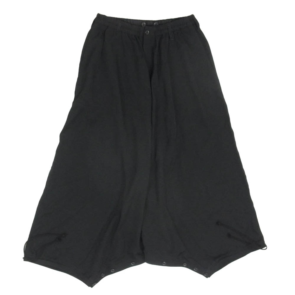 Yohji Yamamoto POUR HOMME ヨウジヤマモトプールオム 18AW HV-S15-100 ウール シワ ギャバジン サルエル ワイド スカート パンツ ブラック系 2【中古】