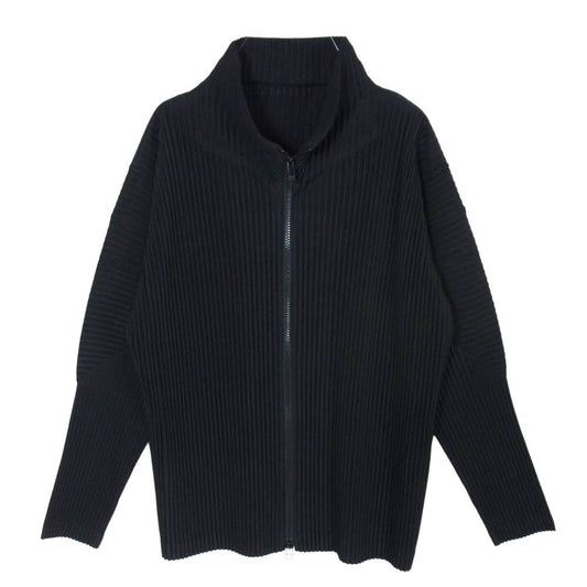 HOMME PLISSE ISSEY MIYAKE オム プリッセ イッセイミヤケ HP55JL140 プリーツ ダブルジップ ジップアップ ブルゾン シャツ ジャケット ブラック系 2【中古】