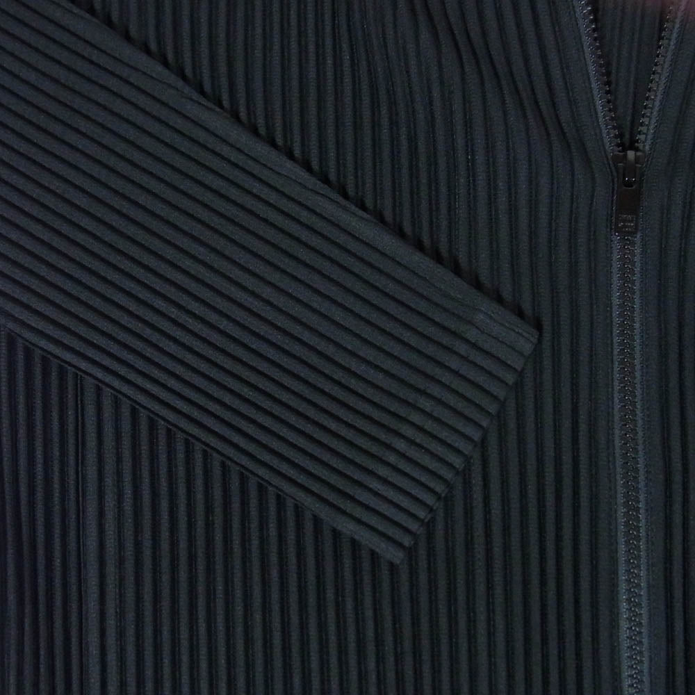 HOMME PLISSE ISSEY MIYAKE オム プリッセ イッセイミヤケ HP55JL140 プリーツ ダブルジップ ジップアップ ブルゾン シャツ ジャケット ブラック系 2【中古】
