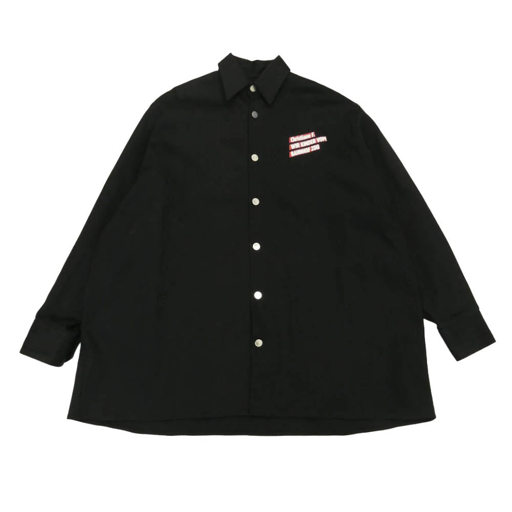 RAF SIMONS ラフシモンズ 18AW 182-247 DENIM EASY FIT SHIRT COUPLE バックプリント デニム イージーフィット シャツ ブラック系 ONE SIZE【中古】
