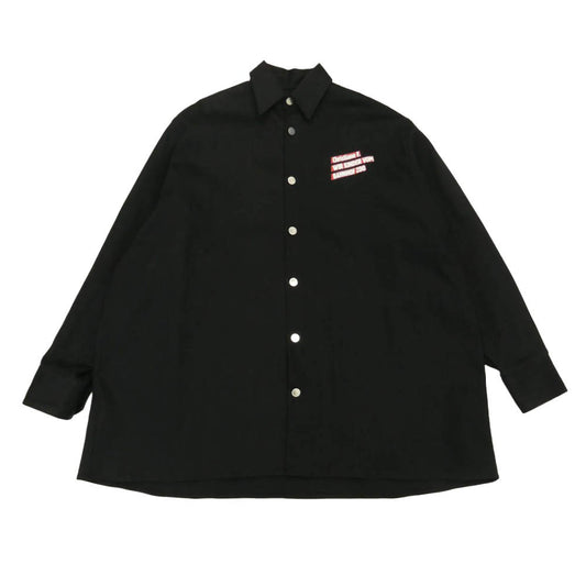 RAF SIMONS ラフシモンズ 18AW 182-247 DENIM EASY FIT SHIRT COUPLE バックプリント デニム イージーフィット シャツ ブラック系 ONE SIZE【中古】