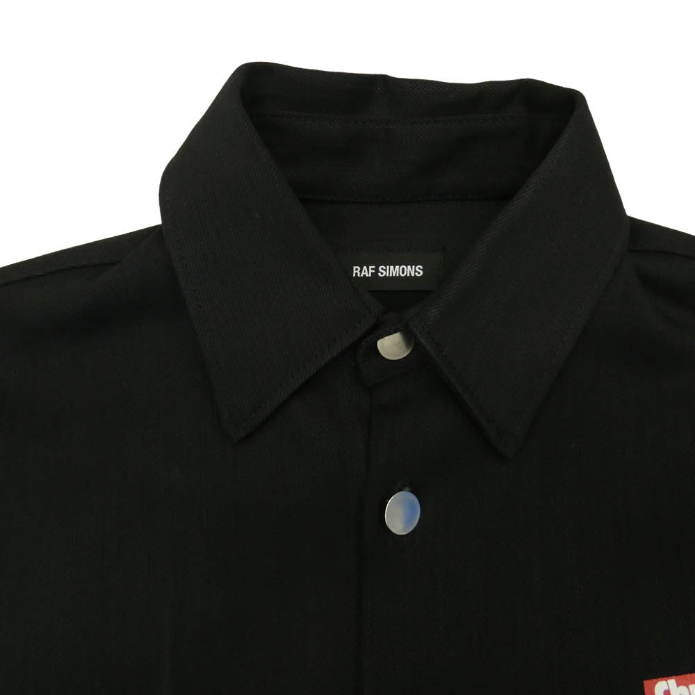 RAF SIMONS ラフシモンズ 18AW 182-247 DENIM EASY FIT SHIRT COUPLE バックプリント デニム イージーフィット シャツ ブラック系 ONE SIZE【中古】