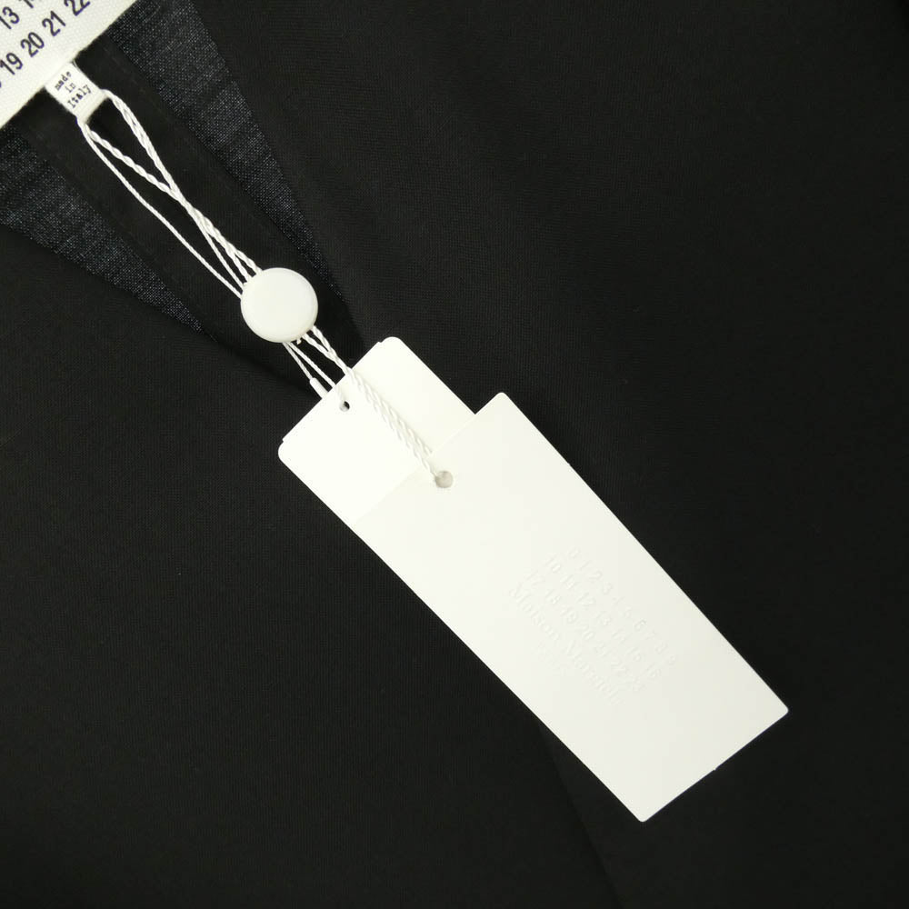 MAISON MARGIELA メゾンマルジェラ 18SS S50BN0336 四つタグ 10ライン NO COLLAR JACKET ノーカラー テーラードジャケット ブラック系 44【極上美品】【中古】