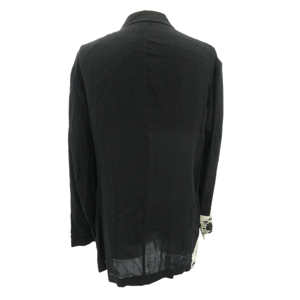 Yohji Yamamoto POUR HOMME ヨウジヤマモトプールオム 18SS HW-J31-225 K 袖 下開き PTJK メッセージ ストライプ 着る服ないの ジャケット ブラック系 2【中古】