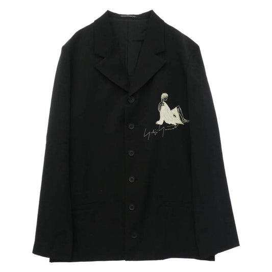 Yohji Yamamoto POUR HOMME ヨウジヤマモトプールオム HR-J71-506 WOMEN EMBROIDERY SERIES 6B 女優 刺繍 テーラード ジャケット ブラック系 2【中古】
