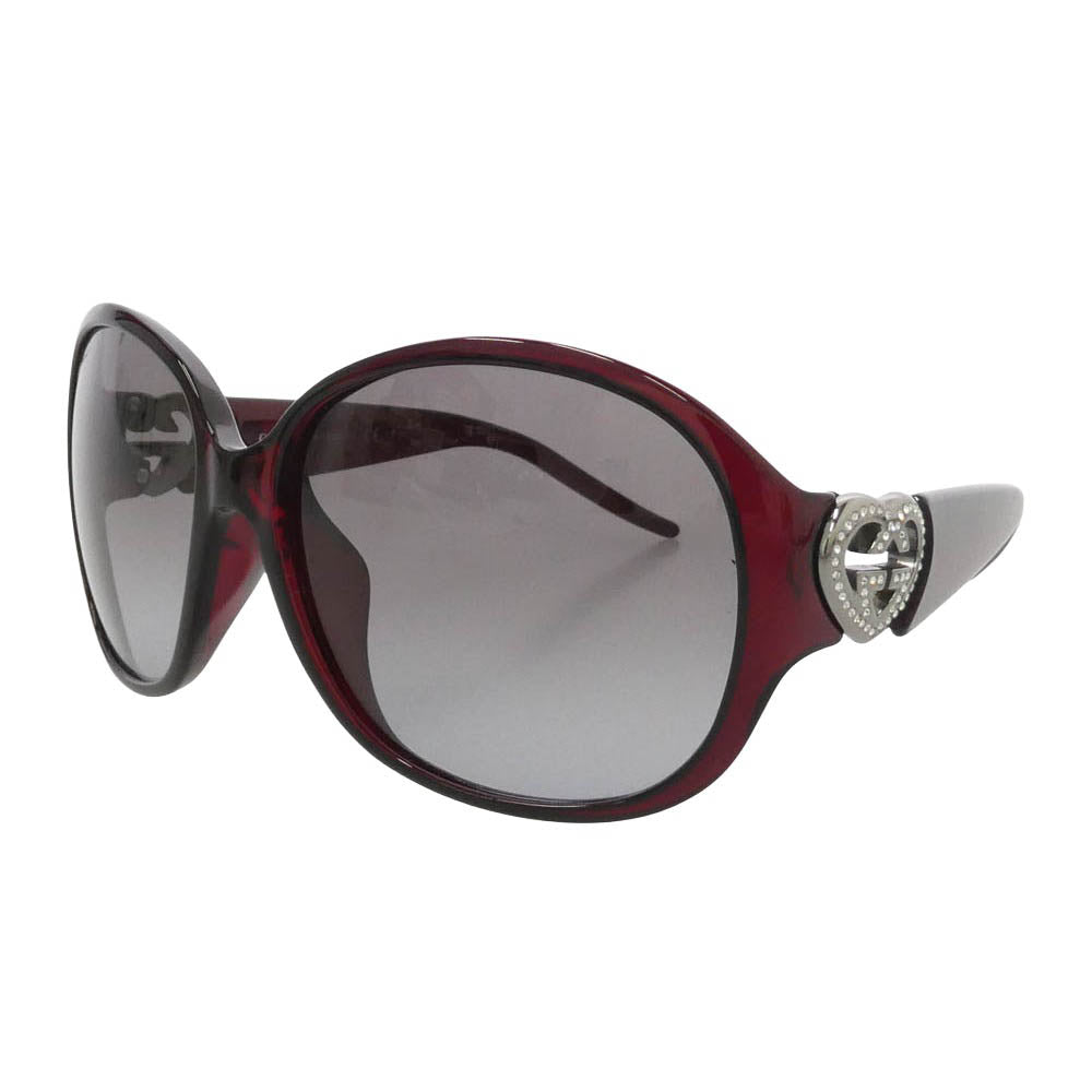 GUCCI グッチ 3530 BJBYE ハート ラインストーン インターロッキング バタフライ サングラス アイウェア ブラウン系 61□16　110【中古】