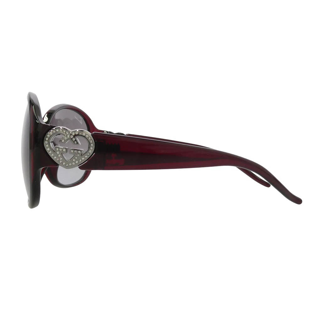GUCCI グッチ 3530 BJBYE ハート ラインストーン インターロッキング バタフライ サングラス アイウェア ブラウン系 61□16　110【中古】
