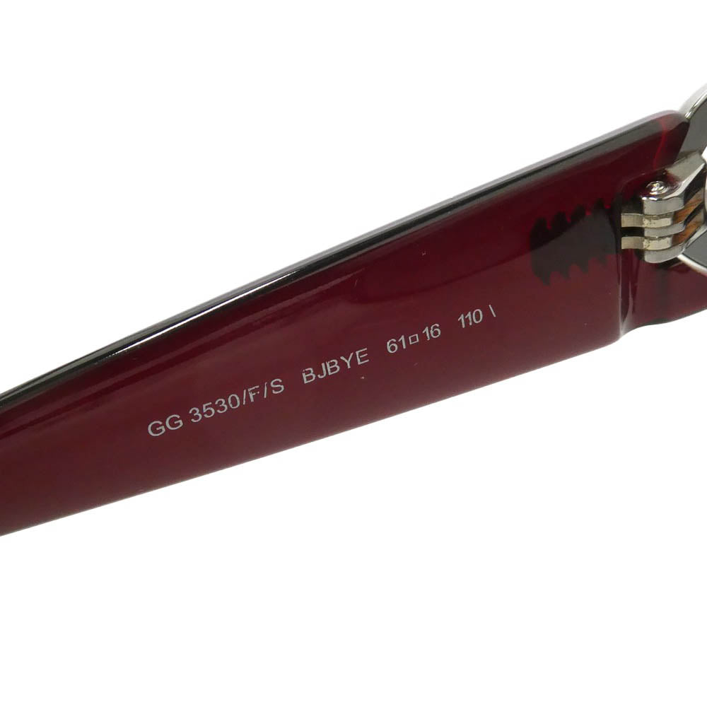 GUCCI グッチ 3530 BJBYE ハート ラインストーン インターロッキング バタフライ サングラス アイウェア ブラウン系 61□16　110【中古】