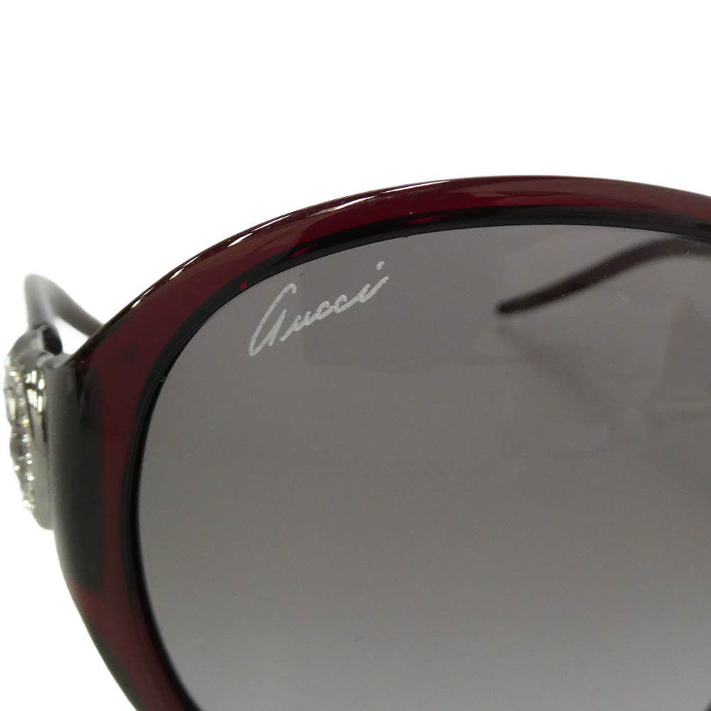GUCCI グッチ 3530 BJBYE ハート ラインストーン インターロッキング バタフライ サングラス アイウェア ブラウン系 61□16　110【中古】