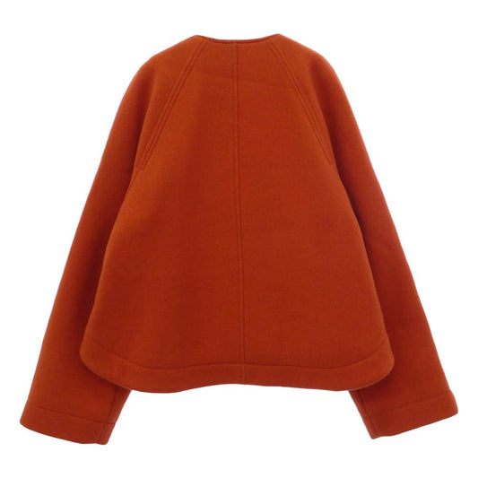 Chloe クロエ CH20SMA 1607285336 ノーカラー ショート コート オレンジ系 36【中古】