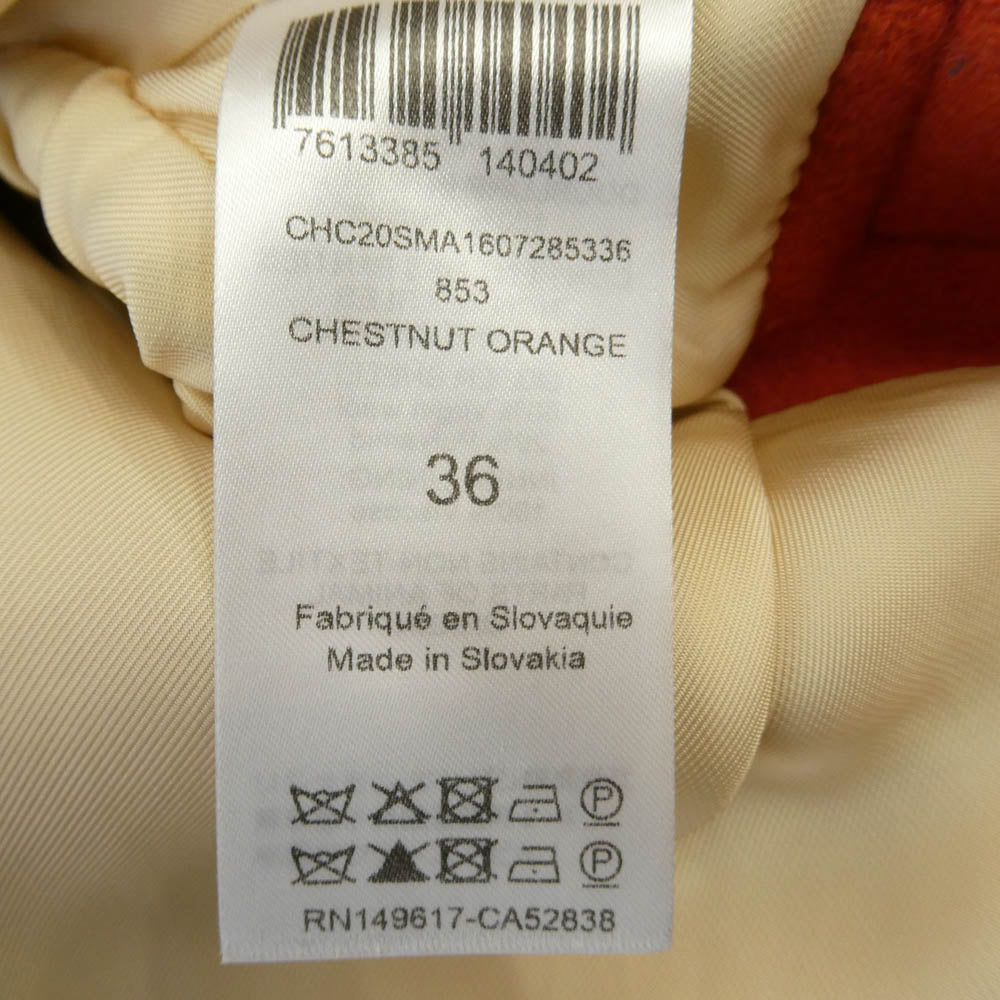 Chloe クロエ CH20SMA 1607285336 ノーカラー ショート コート オレンジ系 36【中古】